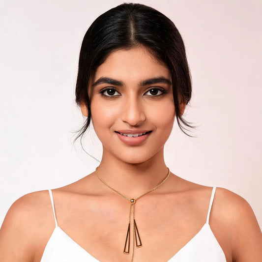 Gold Alloy Chain Necklace Butterfly Pendant For Women
